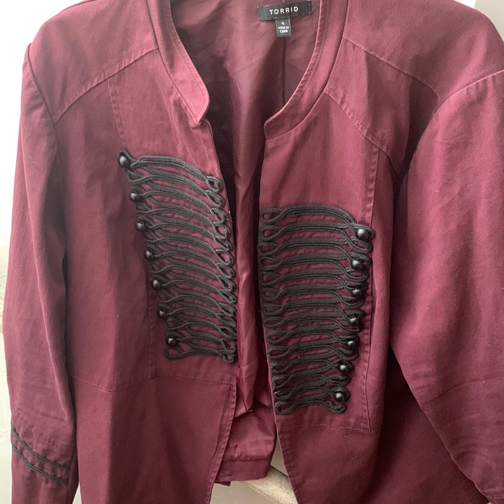 Burgundy Military Style Jacket